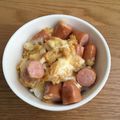 たまもは's cooksnap of when they made 朝食に★超簡単★卵チーズウィンナー丼.