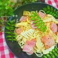 かおりかざり's cooksnap of when they made 焼きタケノコと厚切りベーコンのパスタ♪.