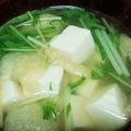 はなふあ's cooksnap of when they made 豆腐＊油揚げ＊水菜のお味噌汁.