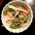Mokainnyc's cooksnap of when they made おつまみに☆オクラとカニカマのピリ辛和え.