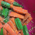 ☆おじゃるまる's cooksnap of when they made オクラと人参のゴマ和え.