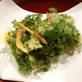 2michi's cooksnap of when they made にんじん葉と桜えびとチーズのかき揚げ.