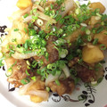joyko's cooksnap of when they made 新じゃが&新玉ねぎと唐揚げの甘辛炒め！.