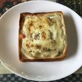 〇ふわり〇's cooksnap of when they made 火を使わない！簡単グラタントースト.