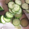 ♡りりたん♡'s cooksnap of when they made ころがらないキュウリの輪切り.