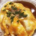 saku39717's cooksnap of when they made じゃこ炒飯のあんかけ和風オムライス.