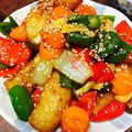 ❄らんまお❄'s cooksnap of when they made 唐揚げリメイク♡鶏パプリカ南蛮あんかけ.