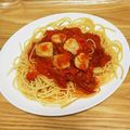 ピーナッツ子♪'s cooksnap of when they made ホタテがゴロゴロ!!トマトソースパスタ.