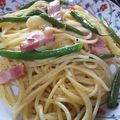 ももかっぱはなかっぱ's cooksnap of when they made インゲンとベーコンの和風クリームパスタ.