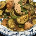 詩。。's cooksnap of when they made 【子供に食べさせたい】鯖缶なすみそ炒め.