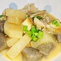 かよころりん's cooksnap of when they made 豚バラ大根とこんにゃく厚揚げ味噌煮込み♡.