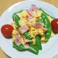 かな♡かな's cooksnap of when they made 簡単！スナップエンドウとベーコンの卵炒め.
