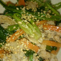 ごんべい君's cooksnap of when they made 豚肉とほうれん草の胡麻和え.