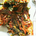 手作り★ママ's cooksnap of when they made おさかなソーセージと水菜のチヂミ風.