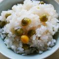 ルイボスミルクティー's cooksnap of when they made えんどう豆で簡単★炊飯器で豆ご飯.
