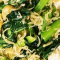 mimibox33's cooksnap of when they made 小松菜と油揚げのニンニク炒め.