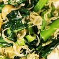 mimibox33's cooksnap of when they made 小松菜と油揚げのニンニク炒め.