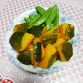 めみたん☆'s cooksnap of when they made かぼちゃとスナップえんどうの煮物.