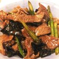 さくらMr87's cooksnap of when they made 牛肉とアスパラとキクラゲのピリ辛炒め♪.