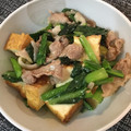 tikariri's cooksnap of when they made ☼◎厚揚げと豚こまと小松菜の味噌炒め.