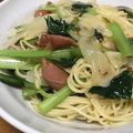 クック82OF1H☆'s cooksnap of when they made 簡単。小松菜とウインナーのペペロンチーノ.