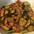 kiiorii's cooksnap of when they made 茄子とおくらの厚切りベーコン炒め煮♪.
