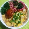 ★いと★'s cooksnap of when they made ちくわ・油揚げ・ねぎの卵とじ丼.