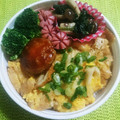 ★いと★'s cooksnap of when they made ちくわ・油揚げ・ねぎの卵とじ丼.