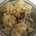 yunatan1211's cooksnap of when they made さつま芋の簡単炊き込みごはん.