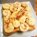 卯月のうさぎ２０１４'s cooksnap of when they made バナナ＆チーズ＆きなこトースト♪.