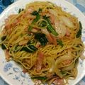 ♪みか②♪'s cooksnap of when they made ベーコンとほうれん草のパスタ.