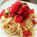 blueterios's cooksnap of when they made トマトと大葉の冷製パスタ.