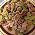 caddis12's cooksnap of when they made 簡単！そら豆と豚コマ切れの塩こしょう味.