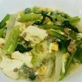 しんにし's cooksnap of when they made 簡単 豚ミンチと小松菜の卵餡かけとじ.