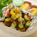 龍青空ママ's cooksnap of when they made お弁当に♪チルドミートボール枝豆のせ.