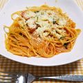 cobapee123's cooksnap of when they made 切ったら煮るだけ『水菜とトマトのパスタ』.