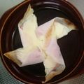 mana⭐f's cooksnap of when they made ハムチーズの春巻の皮de風車.