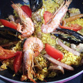 yanagamo's cooksnap of when they made フライパンで簡単！魚介と夏野菜のパエリア.