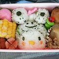 順ぴー☆'s cooksnap of when they made カエルの着ぐるみキティちゃんキャラ弁♡.