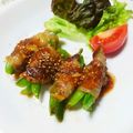 うたかた。's cooksnap of when they made スナップえんどうの豚肉巻き☆新玉ソース☆.