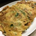 Blue。mom's cooksnap of when they made 超絶簡単！余ったお好み焼き粉でチヂミ！.
