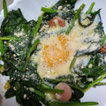 マンゴー☆'s cooksnap of when they made 簡単!!ほうれん草＆半熟卵の粉チーズかけ.