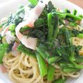 まゆピン's cooksnap of when they made ☆春菊とベーコンの和風パスタ☆.