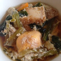ハーブ６９'s cooksnap of when they made 母の味青菜と厚揚の卵落し無水鍋使用.