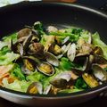 おはなすき's cooksnap of when they made フライパンで。あさりと春キャベツの酒蒸し.
