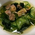 ♪nano♪'s cooksnap of when they made 親鳥ときゅうりの酢の物.