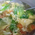 はぴclover's cooksnap of when they made 5分で完成♡レタスとトマトの中華スープ.