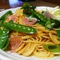 とももグラタン's cooksnap of when they made きぬさや＆生ハムのシンプルパスタ♪.