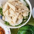 しわき's cooksnap of when they made 蒸し鶏と水菜のさっぱりサラダ.