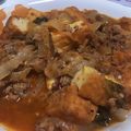 ONCE♡'s cooksnap of when they made 鶏そぼろキムチのピリ辛厚揚げ煮込み.